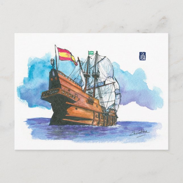 (027) El Galéon Sailboats Postcard (Front)