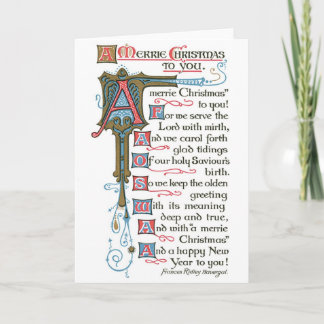 029 Vintage Christmas Card Illuminated Manuscript