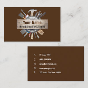 02-2021 Customisable handyman contractor tools v4 Business Card