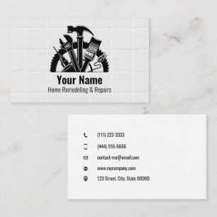 02-2021 Customisable handyman tools tiles Business Card