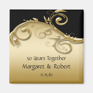 02 Gold and Black 50th Anniversary Magnet