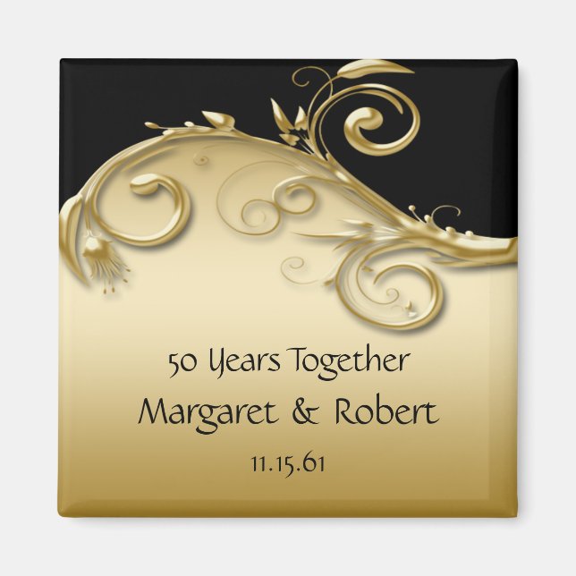 02 Gold and Black 50th Anniversary  Magnet (Front)