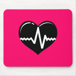 030719 MEDICAL HEART HEARTBEAT SYMBOL LOGO GRAPHIC MOUSE PAD