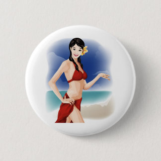 031 Converted vector Cute girls free vector graphi 6 Cm Round Badge