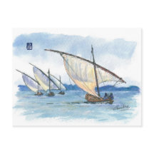 (032) Lateen Sail Regatta Sailboats