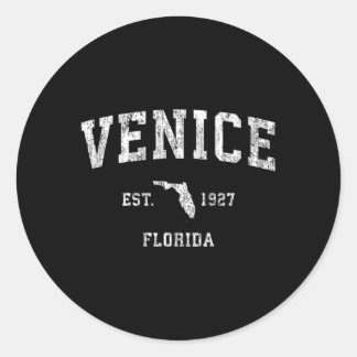 038167 Venice Florida Fl Athletic Sports Classic Round Sticker