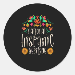 03.National Hispanic heritage Month all countries. Classic Round Sticker