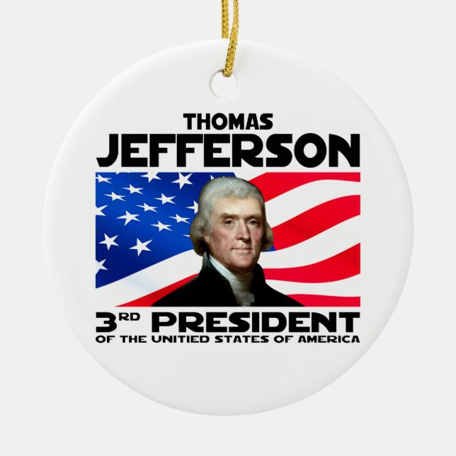 03 Thomas Jefferson Ceramic Tree Decoration (Front)