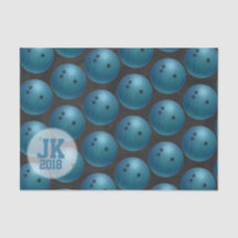 03of12 Blue Bowling Ball Pattern Tissue Paper