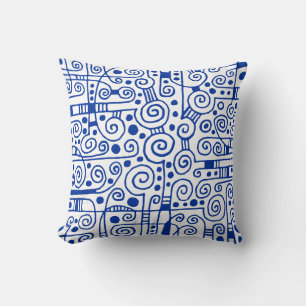 040512 - Navy Blue on White Cushion