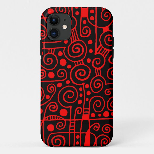 040512 - Red on Black Case-Mate iPhone Case (Back)