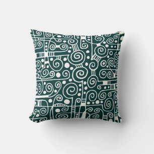 040512 - White on Cool Dark Green Cushion
