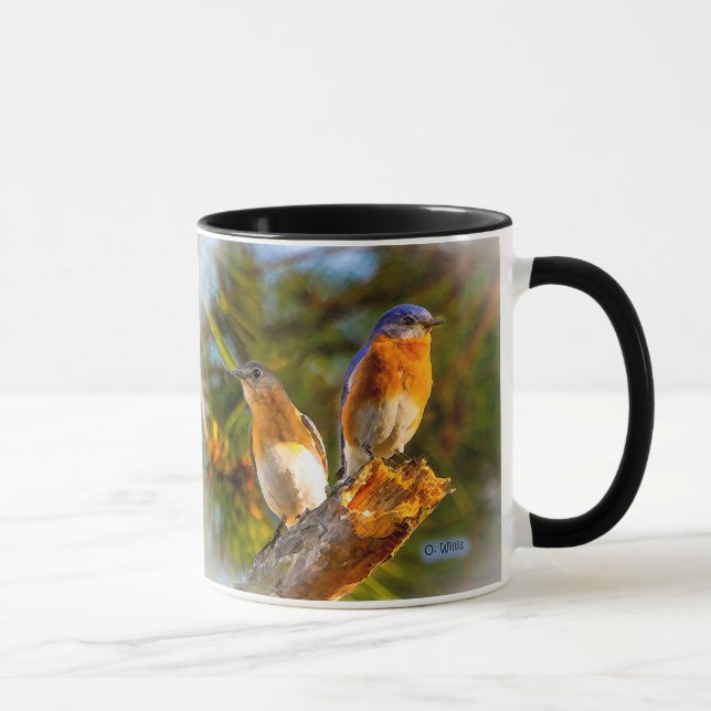 040 Bluebird Courtship 11 oz Classic Mug (Right)