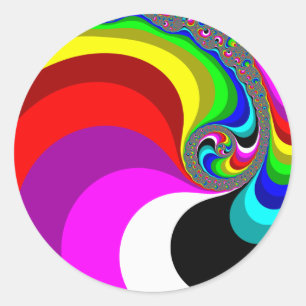 040 Obama - Fractal Art Classic Round Sticker