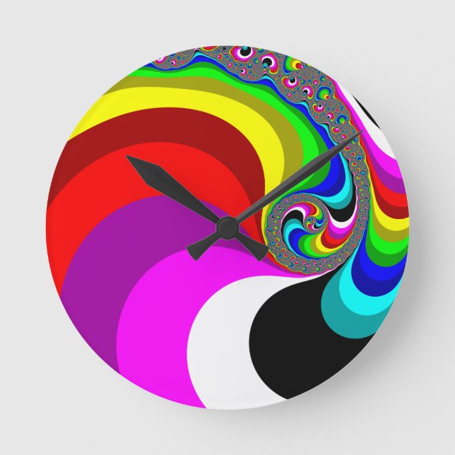 040 Obama - Fractal Art Round Clock (Front)