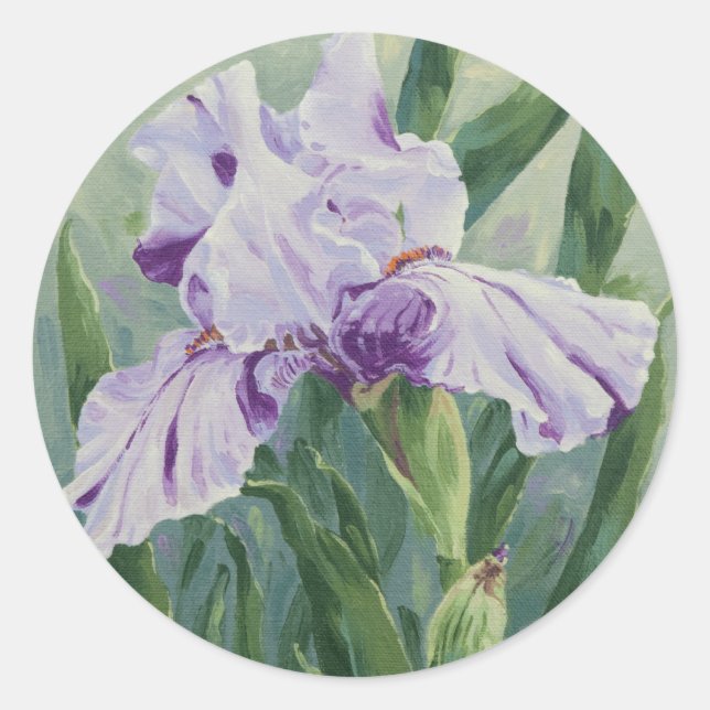 0440 Purple Iris Classic Round Sticker (Front)