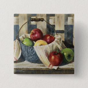 0449 Apples in Enamelware Pail 15 Cm Square Badge