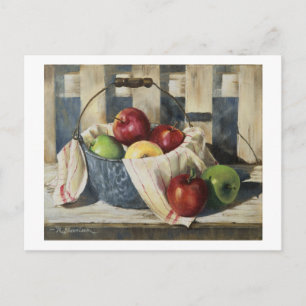 0449 Apples in Enamelware Pail Postcard