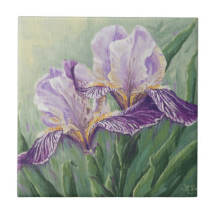 0455 Purple Irises Ceramic Tile