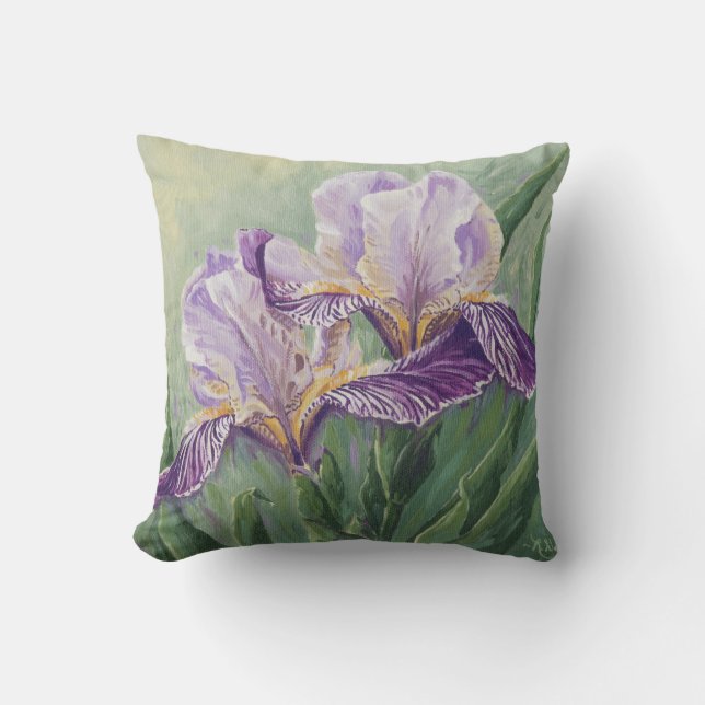 0455 Purple Irises Cushion (Front)