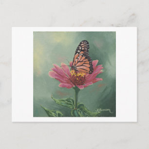 0465 Monarch Butterfly on Zinnia Postcard