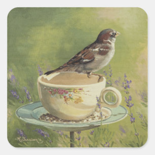 0470 Sparrow Square Sticker