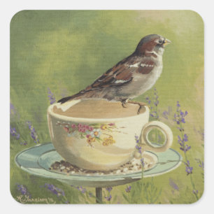 0470 Sparrow Square Sticker