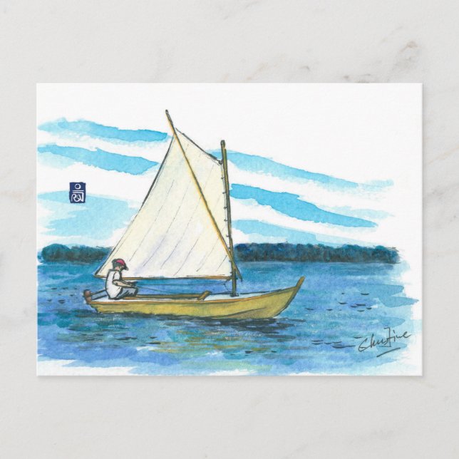 (048) Dinghy Small Boat Postcard (Front)