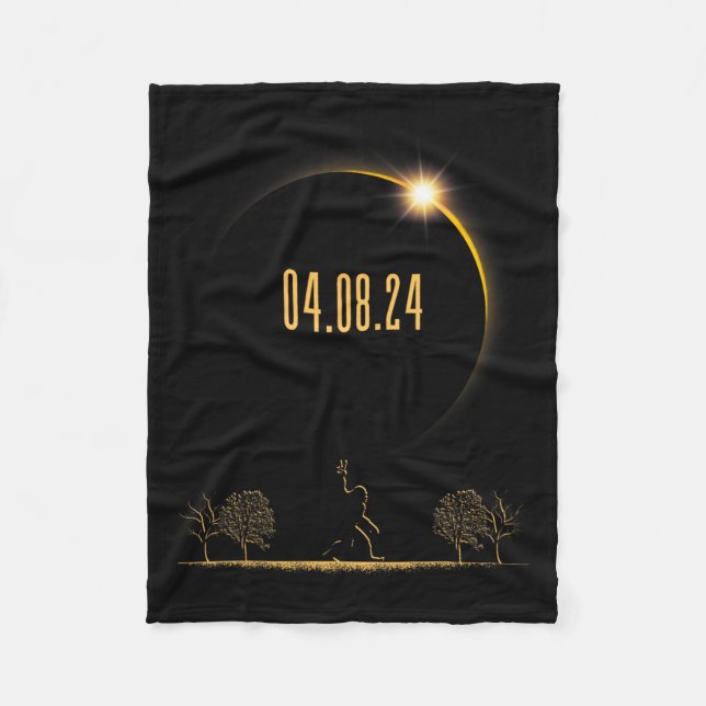04.08.24 Total Solar Eclipse 2024  Fleece Blanket (Front)