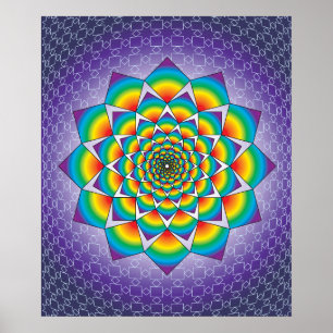 04 SWIRLING SQUARES MANDALA POSTER