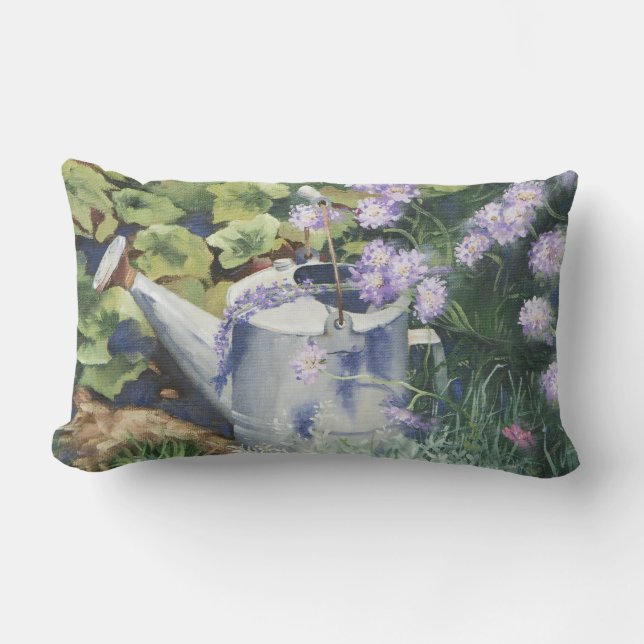 0516 Watering Can & Pincushions Lumbar Cushion (Front)