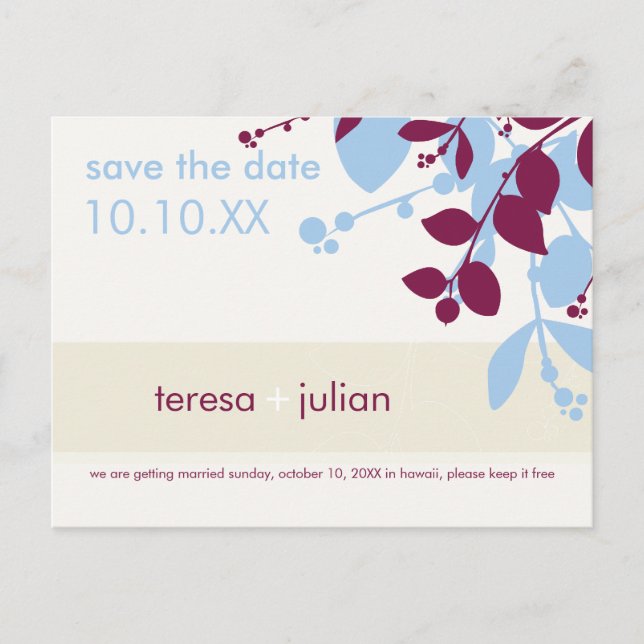 051 Tonya :: SAVE THE DATE :: native Announcement Postcard (Front)