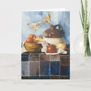 0541 Apple Crockery Still Life Birthday Card