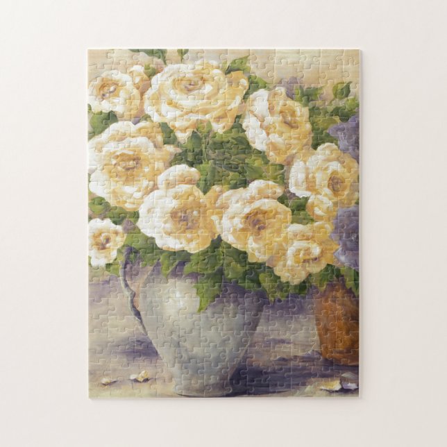0548 Yellow Roses in Pitcher Jigsaw Puzzle (Vertical)