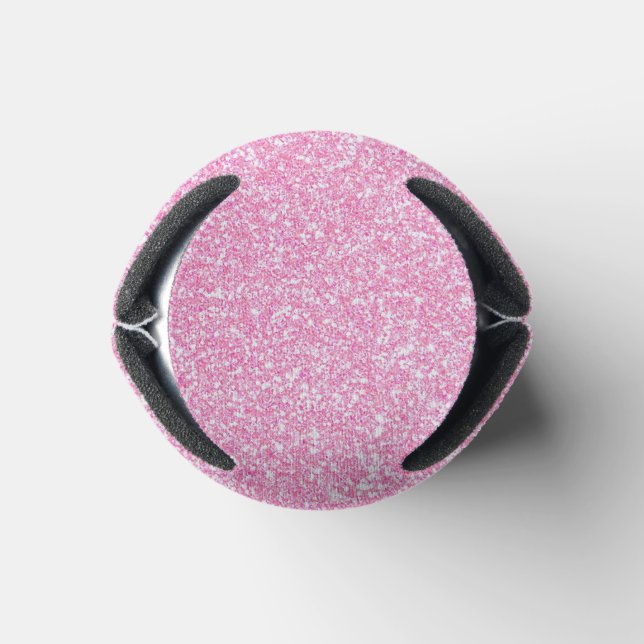 05 Baby Pink Glitter Print Glimmer Sparkles Can Cooler (Bottom)