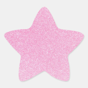 05 Baby Pink Glitter Print Sparkles Star Sticker