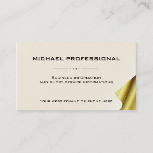 05 Modern Professional Business Card ivory gold