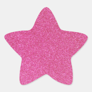 06 Pink Glitter Print Sparkles Star Star Sticker