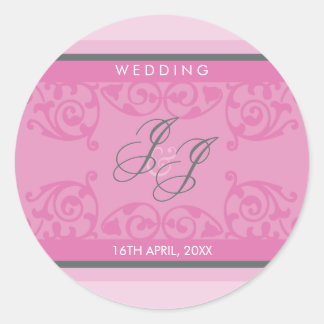 070 Jenny+Justin :: MONOGRAMMED STICKER :: curls 2