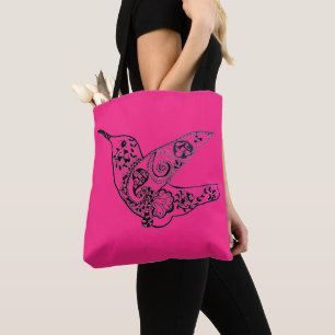 071 - Pink Red Hummingbird  Tote Bag