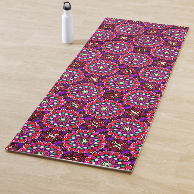 078 - Pink Pattern Mandala Yoga Mat (In Situ)