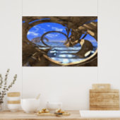 #08-02 Neolothic Caribbean: Surreal Fractal Cave Poster (Kitchen)