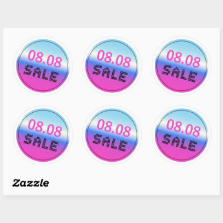 08.08 Sale Sticker With A Holographic Gradient