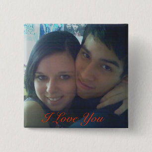 08, I Love You 15 Cm Square Badge