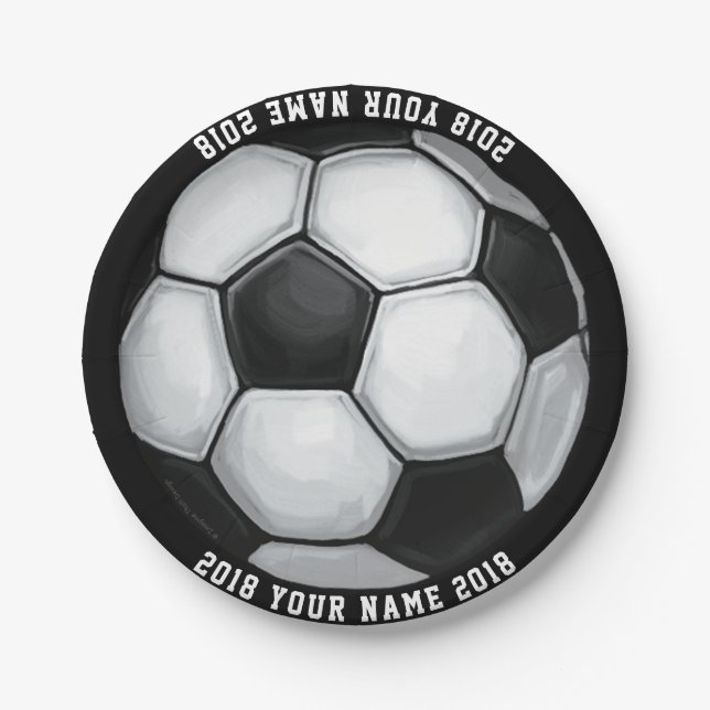 08of12 Soccer Ball Custom Party Plate (Front)
