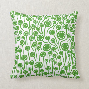 090512 - Avocado Green on White Cushion