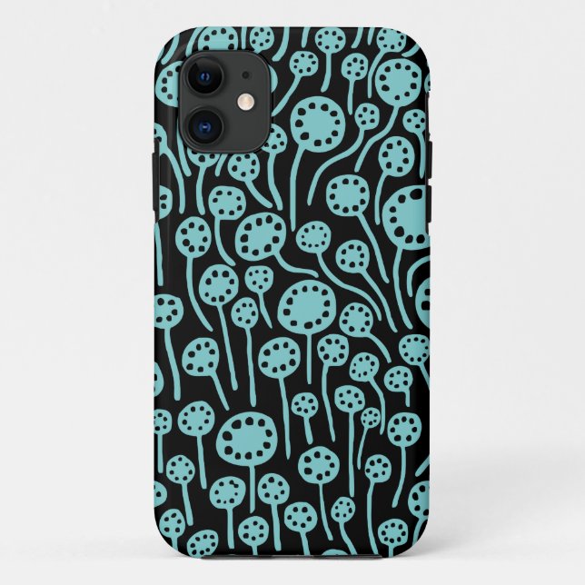 090512 Lt Blue Green on Black Case-Mate iPhone Case (Back)