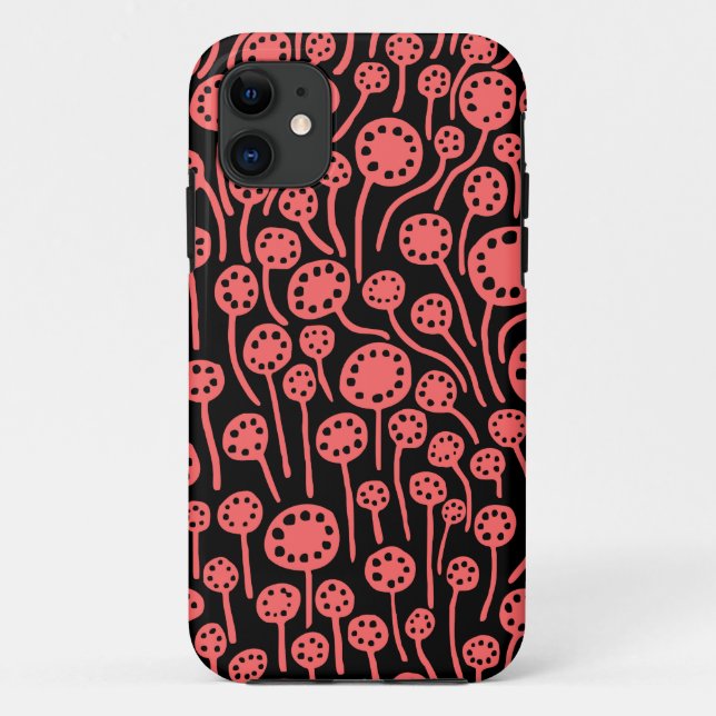 090512 Tropical Pink on Black Case-Mate iPhone Case (Back)