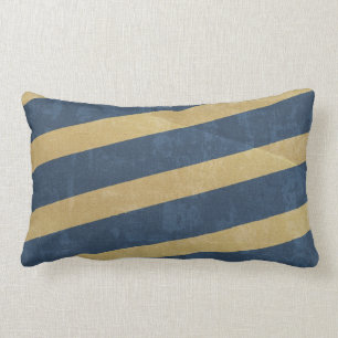 092 NAVY GOLD GRUNGE STRIPES SAILOR PATTERN MAN TE LUMBAR CUSHION