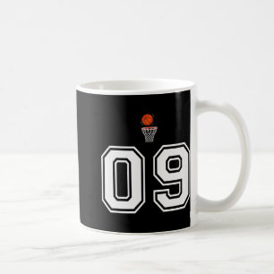 09 Number Basketball Style Vintage White Premium Coffee Mug